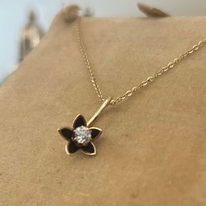 Antique 14k Old Cut Diamond Necklace